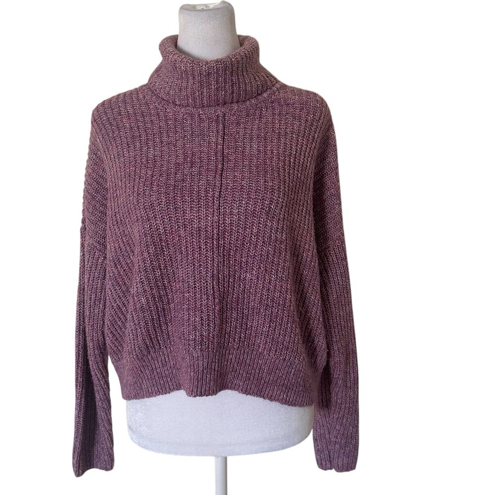 Lucky Brand Women Pink Long Sleeves Pullover Turtleneck Sweater Size M